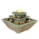 卓上 噴水 滝のオブジェ テーブルトップファウンテン インテリア噴水 Sunnydaze Ascending Slate Tiered Water Fountain with LED Light, 8 Inch 