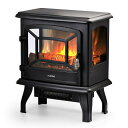 電気暖炉 フェイク暖炉 ストーブ TURBRO Suburbs 20 1400W Electric Fireplace Stove, CSA Certified Freestanding Heater with Realistic Log Flame Effect, Black 【並行輸入品】
