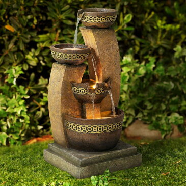 ガーデン 噴水 インテリア噴水 置き型 噴水 滝のオブジェ ウォーターフォールファウンテン John Timberland Outdoor Water Fountain Four Bowl Cascading Waterfall 41