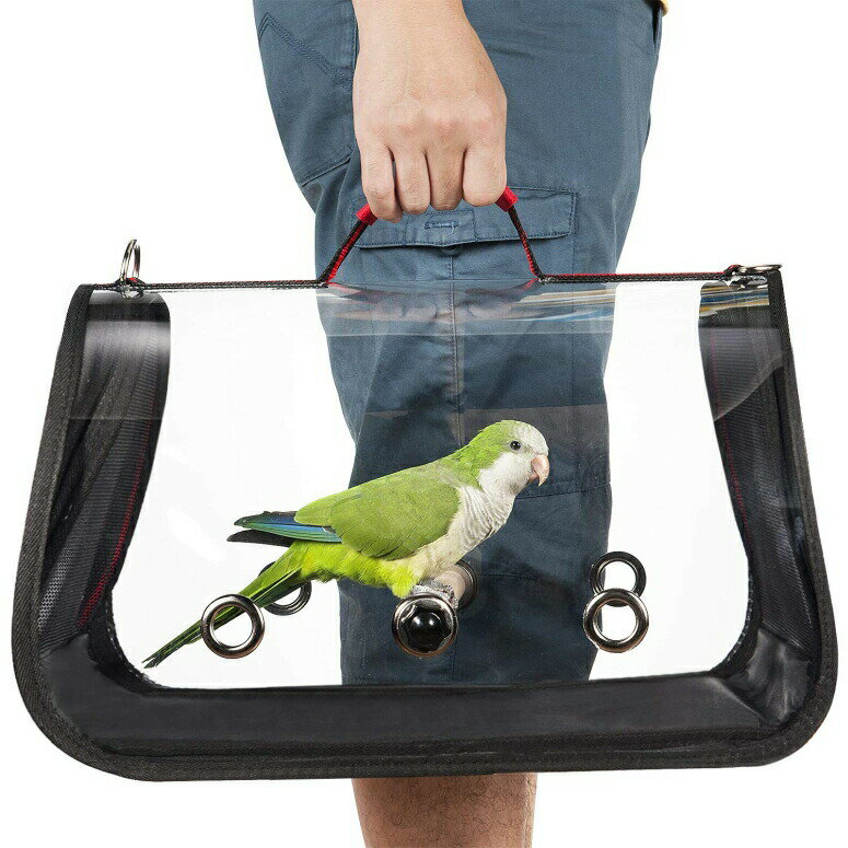 インコ 小鳥 バードリュック トラベルキャリアー Colorday Lightweight Bird Carrier, Bird Travel cage Parrot (Medium 16 x 9 x 11, Red) 【並行輸入品】