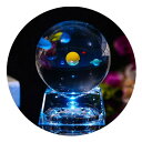 太陽系 LED ランプ クリスタルボール クリア 3D Crystal Ball with Solar System model and LED lamp Base, Clear 80mm (3.15 inch) Solar System Crystal Ball, Best Birthday Gift for Kids, Teacher of Physics, Girlfriend Gift, Classmates and 【並行輸入品】