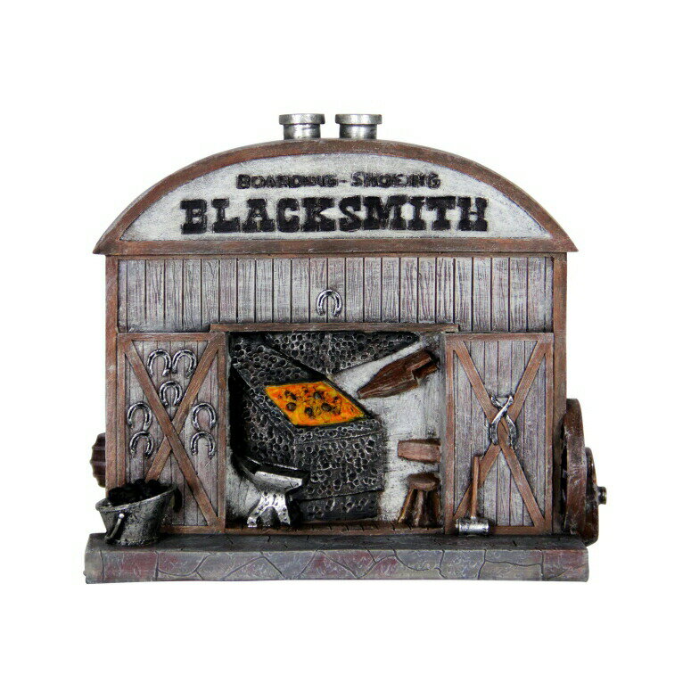 ガーデンライト LEDソーラーライト ウエスタン 西部劇 Exhart Wild West Blacksmith House Garden Statue ? Mini Resin Statue of an Old West Blacksmith House with Solar Garden Lights, Perfect as American West Theme Home Garden D?cor, 7.5