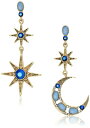 ベッツィジョンソン イヤリング Betsey Johnson Mystic Baroque Queens Blue and Gold Moon and Star Drop Earrings 【並行輸入品】