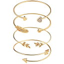 oO uXbg Jt Suyi 4 Pcs Adjustable Cuff Bracelet Open Wire Bangle Stackable Wrap Bracelet Set for Women Girls Gold ysAiz