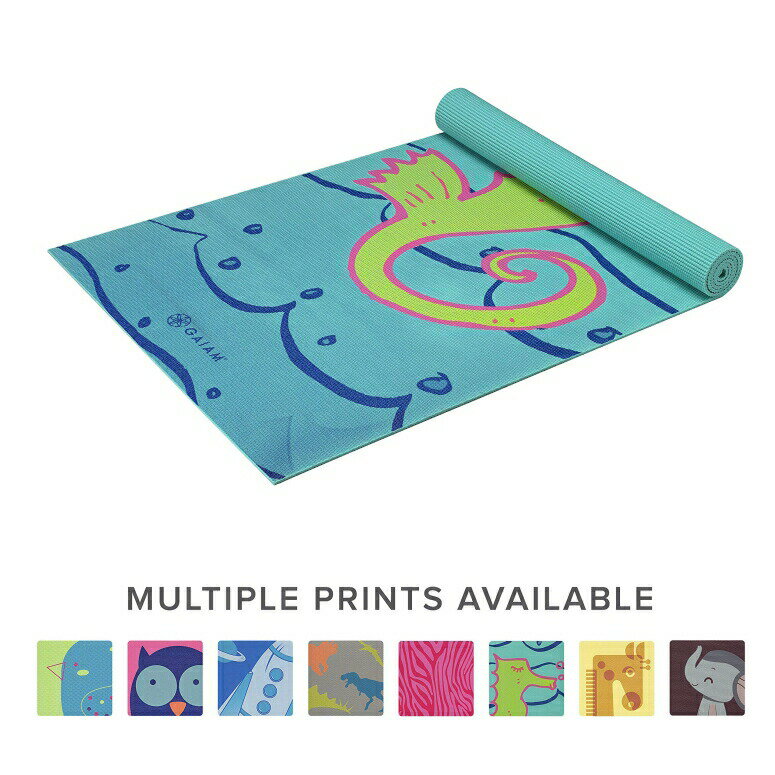 Gaiam ガイアム プリント ヨガ マット キッズ 子供用 海外ブランド ピラティス フィットネス こども Gaiam Kids Yoga Mat Exercise Mat Yoga for Kids with Fun Prints - Playtime for Babies …