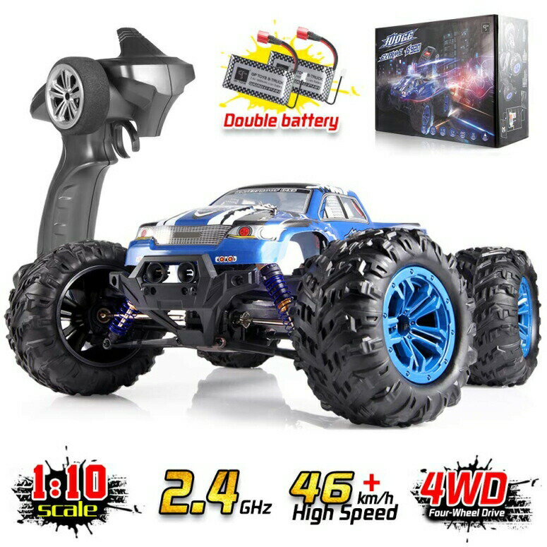 RC եɥ饸󥫡 Soyee RC Cars 1:10 Scale RTR 46km/h High Speed Remote Control Car All Terrain Hobby Grade 4WD Off-Road Waterproof Monster Truck Electric Toys for Kids and Adults -1600mAh Batteries x2 ¹͢ʡ