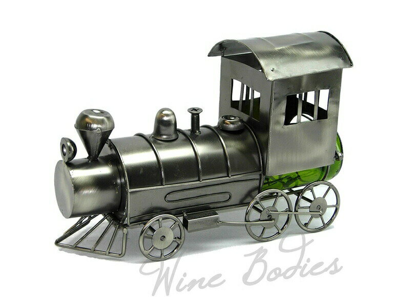 ワインホルダー ディスプレイ 卓上ワインラック WINE BODIES ZB855 Choo Train Metal Wine Bottle Holder Charcoal 【並行輸入品】