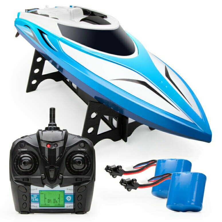 ラジコン ボート おもちゃ Force1 Velocity RC Boat - H102 Remote Control Boats for Pools and Lakes, 20 mph High Speed Boat Toys (Blue) 【並行輸入品】
