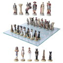 チェスセット ギフト ローマ帝国 Gifts & Decors Pharaoh Egyptian Army VS Caesar Roman Empire Centurions Resin Chess Pieces with Glass Board Set 