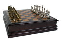 チェスセット ギフト Classic Game Collection Metal Chess Set with Deluxe Wood Board and Storage - 2.5" King 