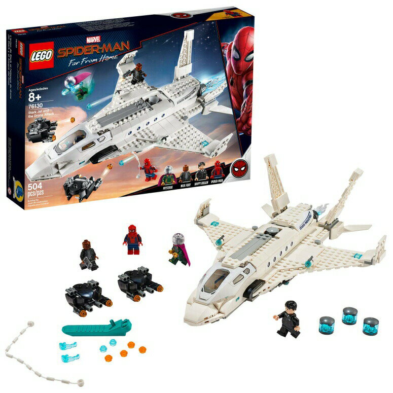 レゴ マーベル スパイダーマン LEGO Marvel Spider-Man Far From Home: Stark Jet and the Drone Attack 76130 Building Kit, New 2019 (504 Pieces) 【並行輸入品】