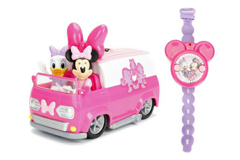 ラジコン ミニーマウス Jada Toys Disney Junior Minnie Mouse Happy Helper 039 s Van RC/Radio Control Toy Vehicle, Pink/White 【並行輸入品】