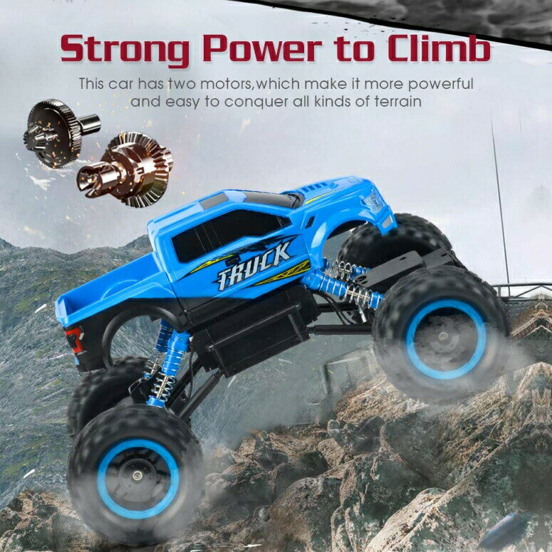 RCカー オフロードラジコンカー DOUBLE E RC Cars Newest 1:12 Scale Remote Control Car with Two Rechargeable Batteries and Dual Motors Off Road RC Trucks,High Speed Racing Car for Kids,Blue 【並行輸入品】