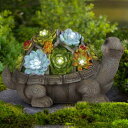 ガーデンライト 亀 LEDソーラーライト GIGALUMI Turtle Garden Figurines Outdoor Decor, Garden Art Outdoor for Fall Winter Garden Decor,Outdoor Solar Statue with 7 LEDs for Patio,Lawn,Yard Art Decoration, Housewarming Garden Gift 【並行輸入品】