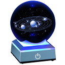 3D NX^{[ Solar System Crystal Ball 80mm with 3D Laser Engraved Sun System with a Touch Switch LED Light Base Cosmic Model with Names of Various Celestial Bodies ysAiz