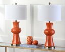 サファヴィヤ safavieh テーブルランプ サファビヤ サファヴィア Safavieh Lighting Collection Lola Column Orange 30-inch Table Lamp (Set of 2) 【並行輸入品】