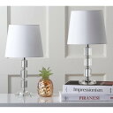 サファヴィヤ safavieh テーブルランプ サファビヤ サファヴィア Safavieh Lighting Collection Erin Crystal Cube Lamp, Clear/White, Set of 2 【並行輸入品】