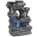 K[f  CeA u^  ̃IuWF EH[^[tH[t@Ee Sunnydaze Five Stream Rock Cavern Tabletop Fountain - Multi-Colored LED Lights - Perfect Size for Home Office or Kitchen - Soothing Cascading Wate ysAiz