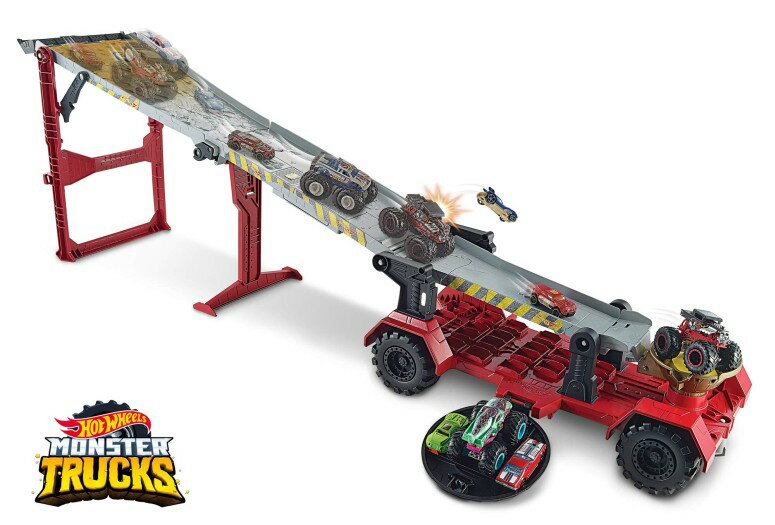 ホットウィール モンスタートラック ダウンヒルレース プレイセット Hot Wheels Monster Trucks Downhill Race & Go Playset 