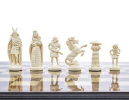 バイキング チェスセット ボードなし 3 3/4" Black & White Viking Plastic Chess Pieces - Felted, Standard Size 【並行輸入品】