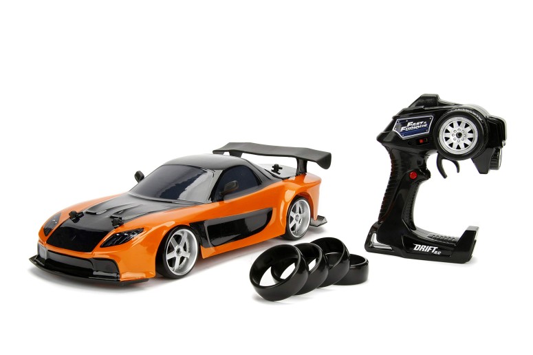 ラジコン RCマツダ RX-7 Jada Toys Fast Furious Han’S Mazda RX-7 Drift RC Car, 1: 10 Scale 2.4Ghz Remote Control Orange Black, Ready to Run 【並行輸入品】