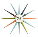 壁掛け時計 おしゃれ SHISEDECO Modern George Nelson Sunburst Clock Multicolor - Non Ticking,Wooden Mid Century Retro Design Decorative Silent Wall Quartz Clock for Home,Living Room,Office and Bedroom etc.(Multicolor) 【並行輸入品】