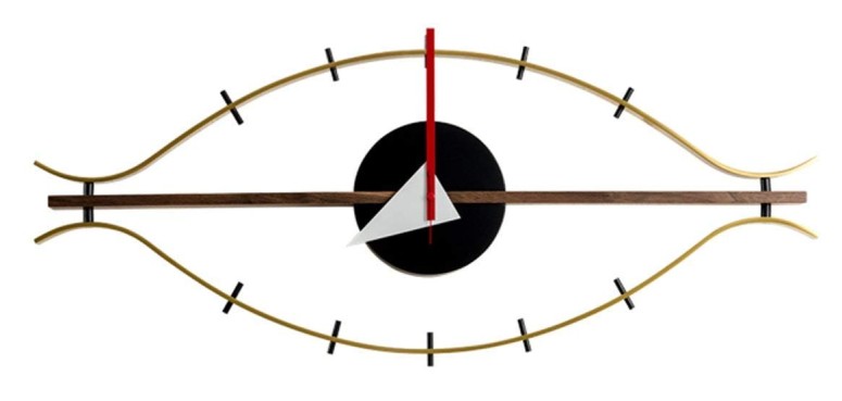 壁掛け時計 おしゃれ SHISEDECO George Nelson Eye Clock - Copper and Walnut Solid Wood - Mid Century Retro Design Decorative Modern Silent Wall Clock for Home, Kitchen, Bedroom, Study Room, Living Room, Office etc. 【並行輸入品】