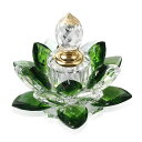 インテリア 小物 香水瓶 おしゃれ かわいい Green Crystal Perfume Bottles Empty Lotus Flower Figurines Gifts for Women 【並行輸入品】