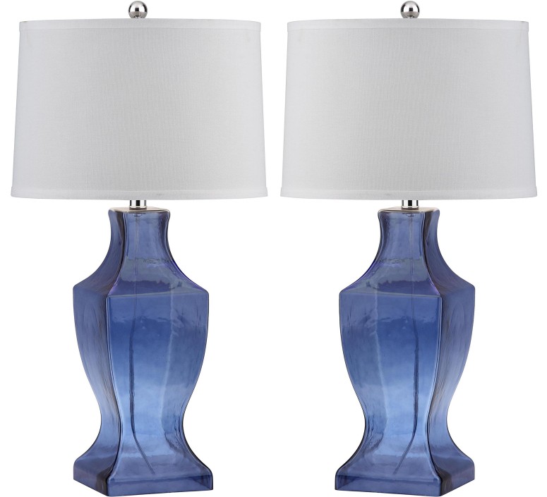 サファヴィヤ safavieh テーブルランプ サファビヤ サファヴィア Safavieh Lighting Collection Glass Bottom Blue 28.5-inch Table Lamp (Set of 2) 