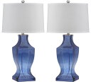 サファヴィヤ safavieh テーブルランプ サファビヤ サファヴィア Safavieh Lighting Collection Glass Bottom Blue 28.5-inch Table Lamp (Set of 2) 【並行輸入品】