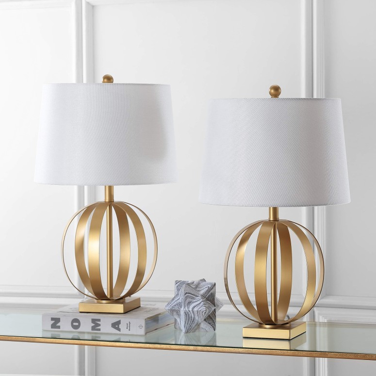 サファヴィヤ safavieh テーブルランプ サファビヤ サファヴィア Safavieh Lighting Collection Euginia Sphere Gold 24.5-inch Table Lamp (Set of 2) 【並行輸入品】