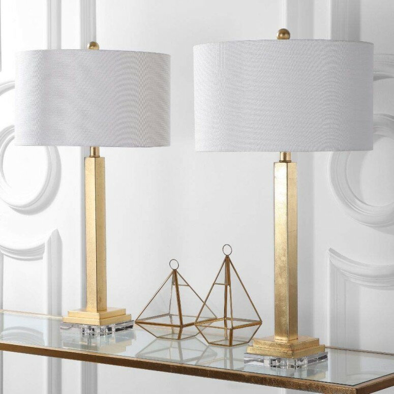 サファヴィヤ safavieh テーブルランプ サファビヤ サファヴィア Safavieh LIT4378A-SET2 Lighting Collection Perri 30" Crystal Base Gold Table Lamp 