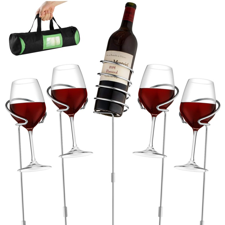 ワインホルダー カウンター ボトルラック 卓上ワインラック Wine Bottle Cup Standing Holder Rack Adjustable Height to 36 INCHES, Durable Metallic Frame, Sturdy Base Secure Grip Holds Bottles Of Wine, Beer,Champagne,Beverages,Gl 【並行輸入品】