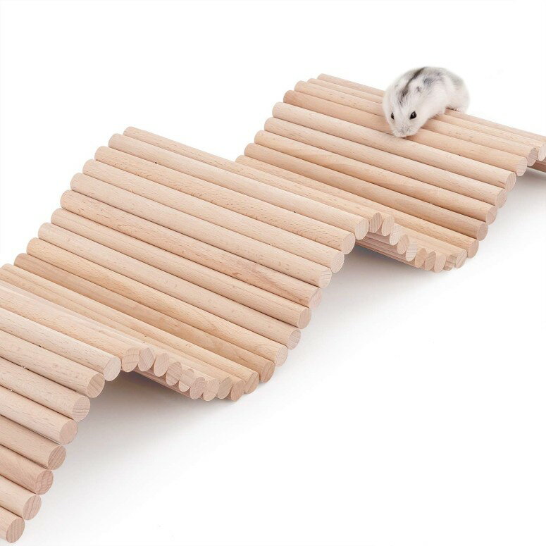 ハムスター用 アスレチック 橋 Niteangel Hamster Climbing Ladder Wooden Suspension Bridge for Guinea Pigs Rats Hedgehog Gerbils Mouse Sugar Glider and Other Small Animals (Large) 【並行輸入品】