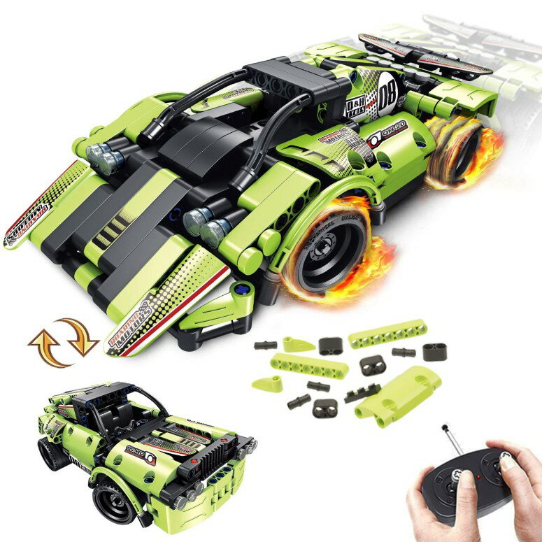 ラジコン STEM Building Toys for Kids with 2-in-1 Remote Control Racer | Snap Together Engineering Kits Early Learning Racecar Building Blocks and Off-Road Best Gift for 6, 7,8 and 9＋Year Old Boys and Girls 【並行輸入品】
