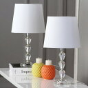 サファヴィヤ safavieh テーブルランプ サファビヤ サファヴィア Safavieh Lighting Collection Dylan Clear and White Tiered Crystal Orb 15.8-inch Table Lamp (Set of 2) 【並行輸入品】