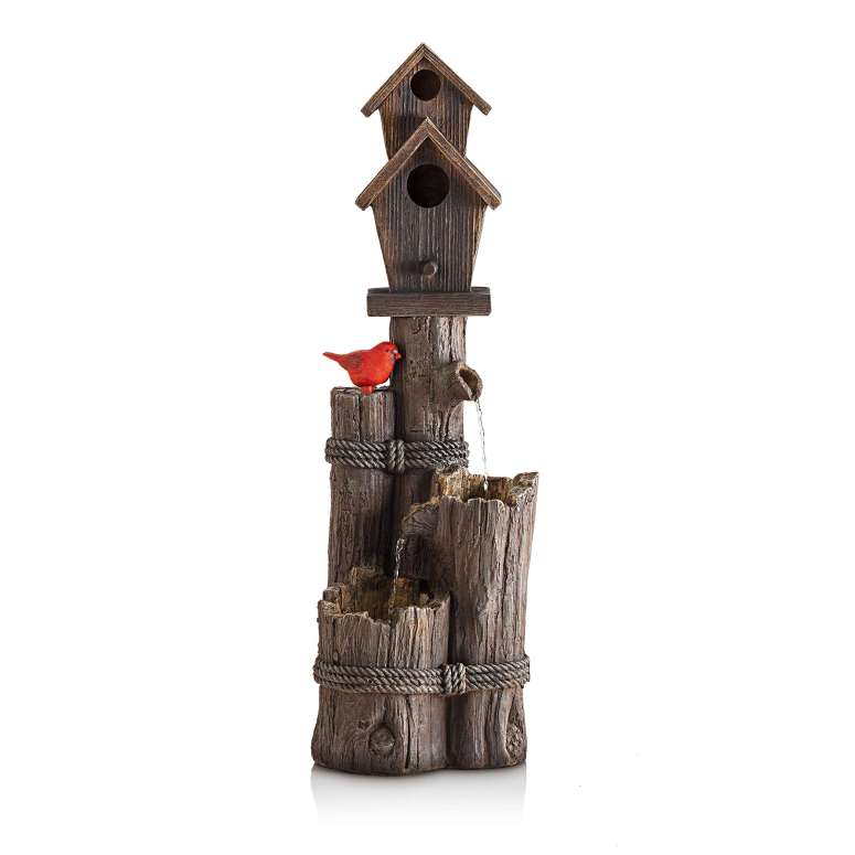 ǥ ʮ ƥꥢʮ ֤ ʮ Υ֥ եեƥ Alpine Corporation WCT1002 Three-Tiered Birdhouse w/Cardinal Fountain, 35 Inch Tall ¹͢ʡ