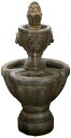 ガーデン 噴水 インテリア噴水 置き型 噴水 滝のオブジェ ウォーターフォールファウンテン Outdoor Water Fountain, 2 Tier Lion Head Fountain With Natural Looking Stone and Soothing Sound for Decor on Patio, Lawn and Garden By Pure Garden 【並行輸入品】