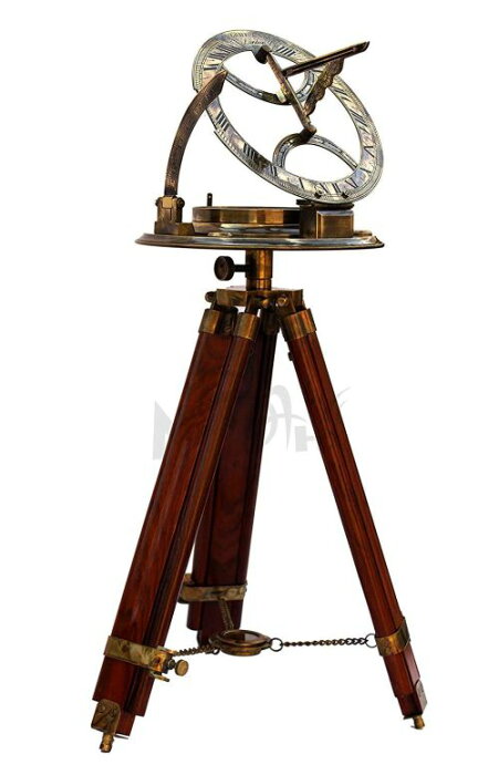 真鍮製 日時計 コンパス 真ちゅう サンダイアル MAH- 8''Antique Srtyle Tripod Sundial Compass Brass -Nautical Compass Master Stand (Antique Finish- Beautiful Home Decor. C-3183 C 送料無料 【並行輸入品】