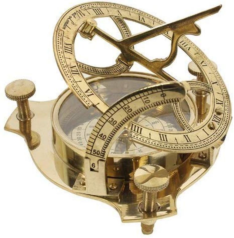 真鍮製 日時計 コンパス 真ちゅう サンダイアル 3" Sundial Compass - Solid Brass Sun Dial 【並行輸入品】