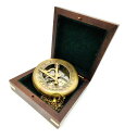 真鍮製 日時計 コンパス 真ちゅう サンダイアル KRAFTBAZAR Sundial Compass, Antique Steampunk Brass Sundial Compass, Sundial Watch with Wooden Box 【並行輸入品】