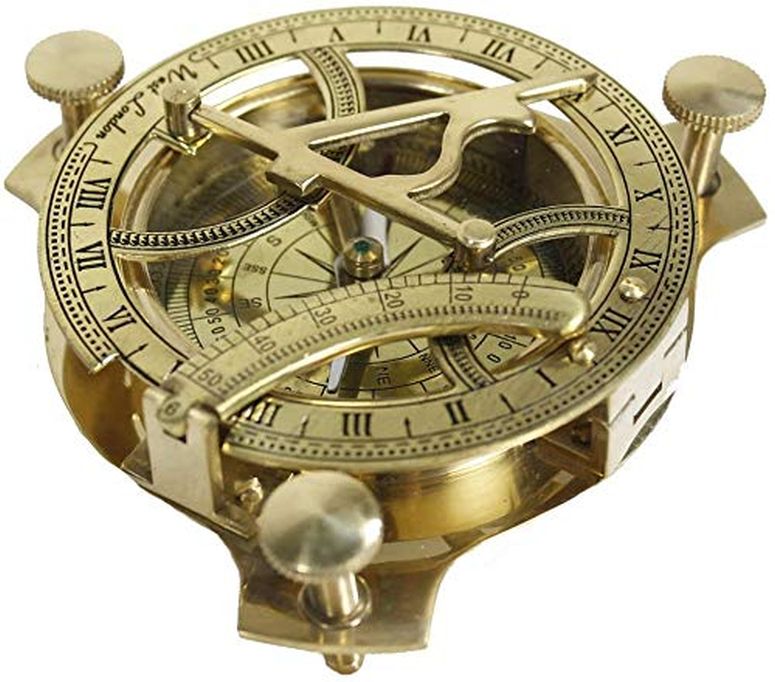 真鍮製 日時計 コンパス 真ちゅう サンダイアル THORINSTRUMENTS (with device) 5" Brass Sundial Compass Solid Brass Sundial Compass 【並行輸入品】
