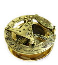 真鍮製 日時計 コンパス 真ちゅう サンダイアル Brass Compass Round Sundial Gift Directional Magnetic Compass 【並行輸入品】