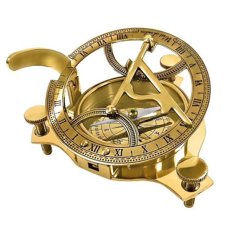 真鍮製 日時計 コンパス 真ちゅう サンダイアル PARIJAT HANDICRAFT 3" Sundial Compass - Solid Brass Sun Dial Beautiful Nautical Sundial Compass 【並行輸入品】