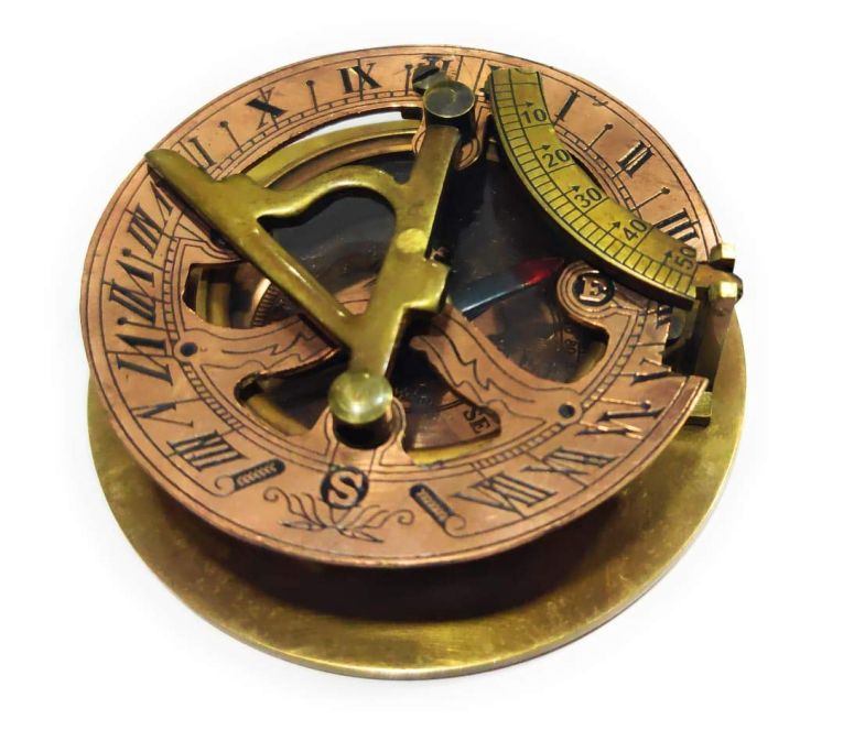 真鍮製 日時計 コンパス 真ちゅう サンダイアル NauticalMart Brass Sundial Compass - Pocket Compass -Brass Antiques West London 【並行輸入品】