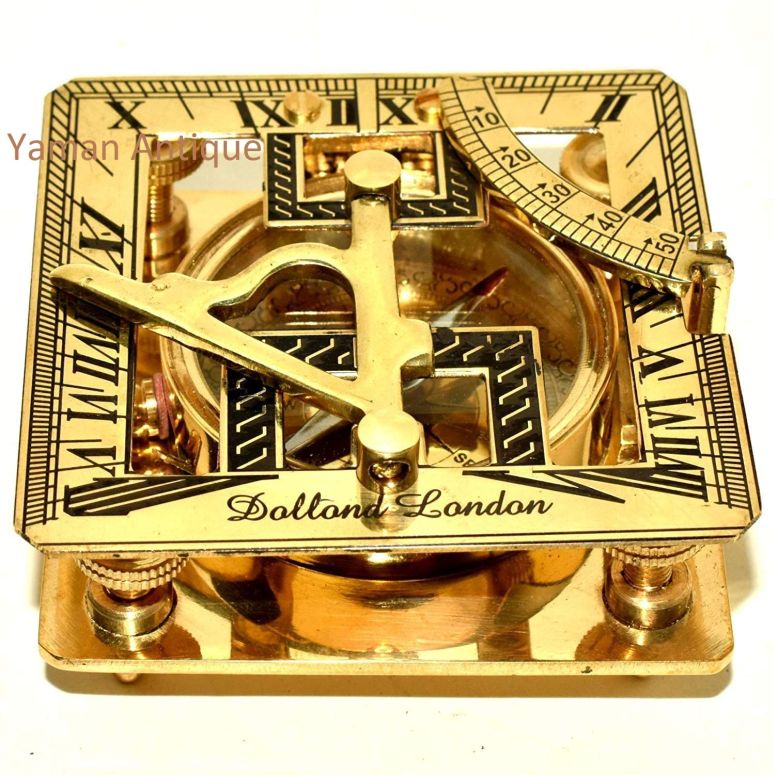 真鍮製 日時計 コンパス 真ちゅう サンダイアル Yaman Antique Sundial Compass-4 inches Solid Brass Sun Dial Beautiful Nautical Sundial Compass 【並行輸入品】