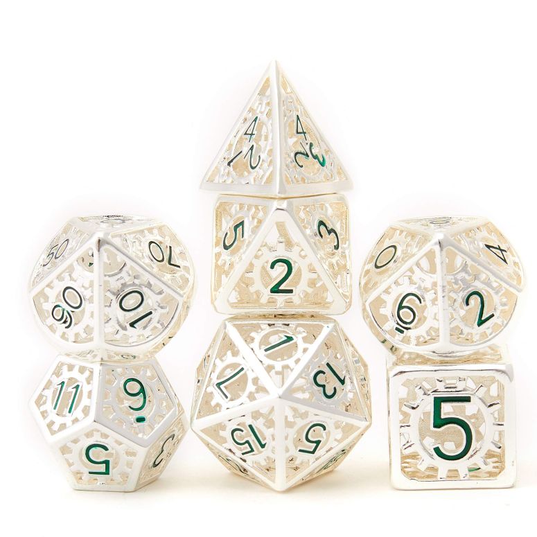 多面体ダイスセット ウォーゲーム Metal Dice Set d&d 7pcs Dungeon and Dragon Dice Punk Style RPG Games Math Teaching Hollow Flame Wheel Shape DND Dice 【並行輸入品】