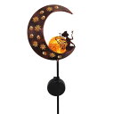 妖精 フェアリー LEDソーラーライト TERESA 039 S COLLECTIONS 39 inch Metal Moon Fairy Garden Solar Stake Lights with Angel Decor, Decorative Moon Solar Lights with Crackle Glass Ball for Outdoor Patio Yard Decorations 【並行輸入品】