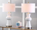 サファヴィヤ safavieh テーブルランプ サファビヤ サファヴィア Safavieh Lighting Collection Lola Column White 30-inch Table Lamp (Set of 2) 【並行輸入品】