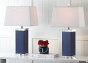サファヴィヤ safavieh テーブルランプ サファビヤ サファヴィア Safavieh Lighting Collection Deco Leather Navy 25.5-inch Table Lamp (Set of 2) 【並行輸入品】